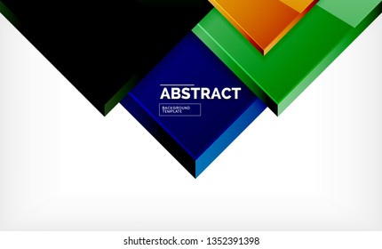Square abstract background, glossy geometric design. Vector poster design