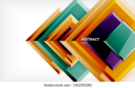Square abstrakter Hintergrund, glänzendes geometrisches Design. Vektorplakatdesign
