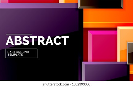 Fondo abstracto cuadrado, diseño geométrico brillante. Diseño de póster vectorial