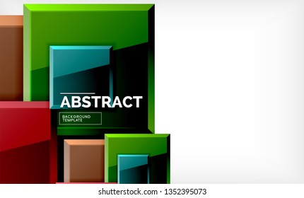 Fondo abstracto cuadrado, diseño geométrico brillante. Diseño de póster vectorial