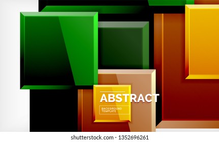 Fondo abstracto cuadrado, diseño geométrico brillante. Diseño de póster vectorial