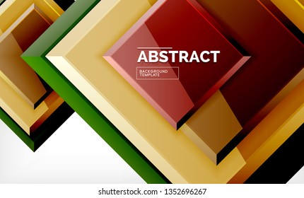 Fondo abstracto cuadrado, diseño geométrico brillante. Diseño de póster vectorial