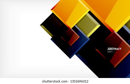 Fondo abstracto cuadrado, diseño geométrico brillante. Diseño de póster vectorial