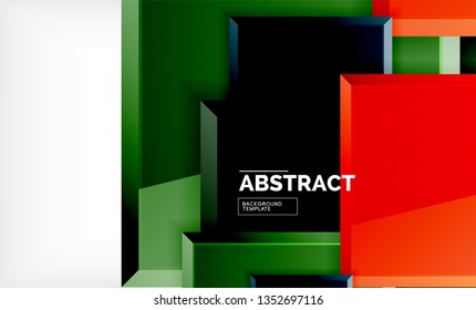 Fondo abstracto cuadrado, diseño geométrico brillante. Diseño de póster vectorial