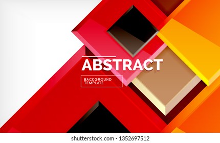Square abstract background, glossy geometric design. Vector poster design