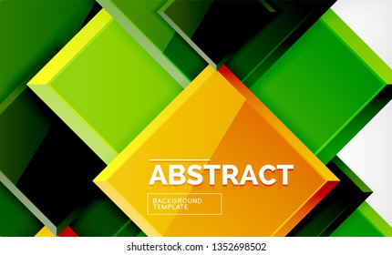 Square abstract background, glossy geometric design. Vector poster design