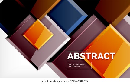 Square abstract background, glossy geometric design. Vector poster design