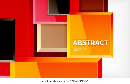 Square abstract background, glossy geometric design. Vector poster design