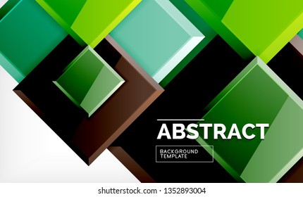 Square abstract background, glossy geometric design. Vector poster design