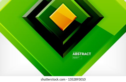 Square abstract background, glossy geometric design. Vector poster design