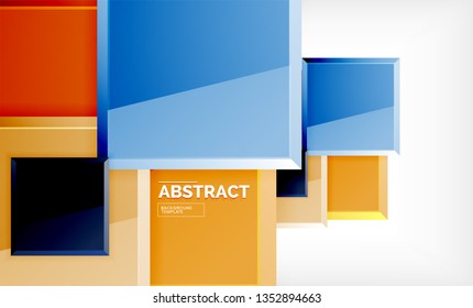 Square abstract background, glossy geometric design. Vector poster design