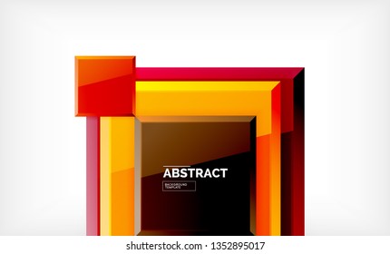 Square abstract background, glossy geometric design. Vector poster design