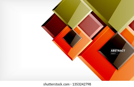Square abstract background, glossy geometric design. Vector poster design