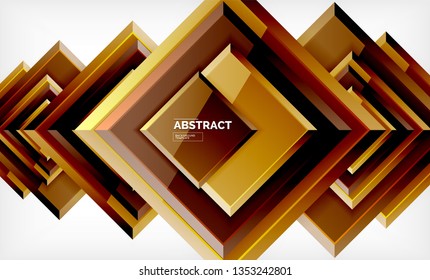 Square abstract background, glossy geometric design. Vector poster design
