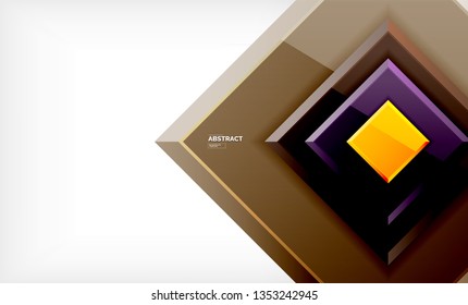 Square abstract background, glossy geometric design. Vector poster design