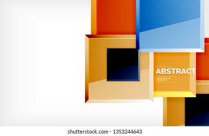 Square abstract background, glossy geometric design. Vector poster design