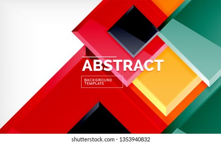 Fondo abstracto cuadrado, diseño geométrico brillante. Diseño de póster vectorial