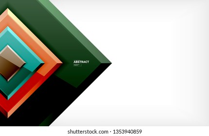 Square abstract background, glossy geometric design. Vector poster design