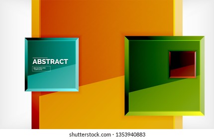 Square abstract background, glossy geometric design. Vector poster design