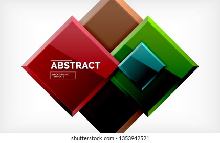 Fondo abstracto cuadrado, diseño geométrico brillante. Diseño de póster vectorial