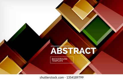 Square abstract background, glossy geometric design. Vector poster design