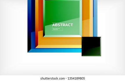 Square abstract background, glossy geometric design. Vector poster design