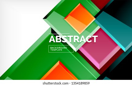 Square abstract background, glossy geometric design. Vector poster design