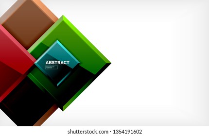 Square abstract background, glossy geometric design. Vector poster design