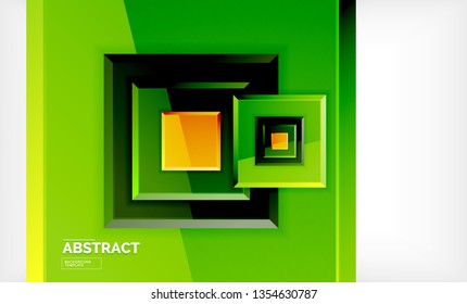 Fondo abstracto cuadrado, diseño geométrico brillante. Diseño de póster vectorial