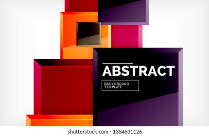 Fundo abstrato quadrado, design geométrico brilhante. Design de pôster vetorial