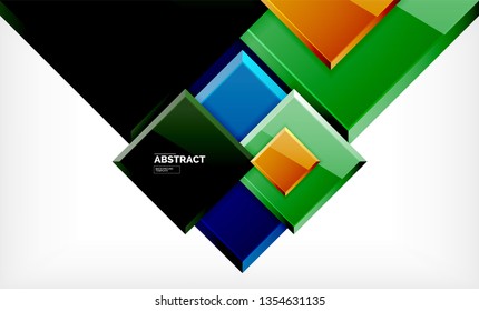 Square abstract background, glossy geometric design. Vector poster design