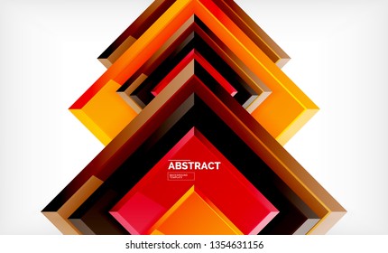 Fondo abstracto cuadrado, diseño geométrico brillante. Diseño de póster vectorial