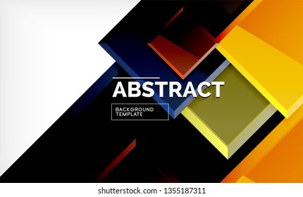 Fondo abstracto cuadrado, diseño geométrico brillante. Diseño de póster vectorial