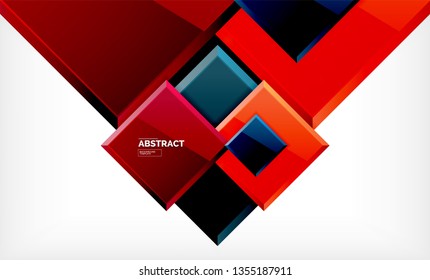 Fondo abstracto cuadrado, diseño geométrico brillante. Diseño de póster vectorial