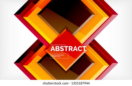 Square abstract background, glossy geometric design. Vector poster design