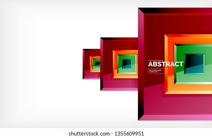 Square abstract background, glossy geometric design. Vector poster design