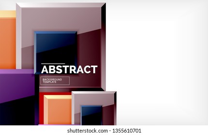 Square abstract background, glossy geometric design. Vector poster design