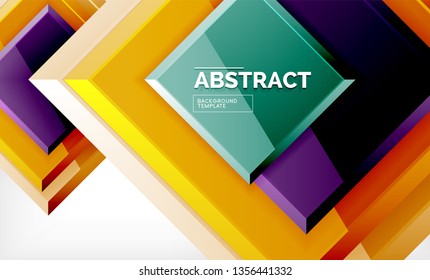 Square abstract background, glossy geometric design. Vector poster design
