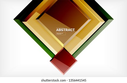 Fondo abstracto cuadrado, diseño geométrico brillante. Diseño de póster vectorial