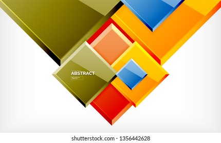 Square abstract background, glossy geometric design. Vector poster design