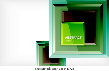 Square abstract background, glossy geometric design. Vector poster design