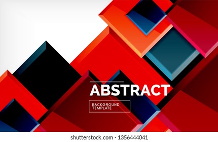 Square abstract background, glossy geometric design. Vector poster design