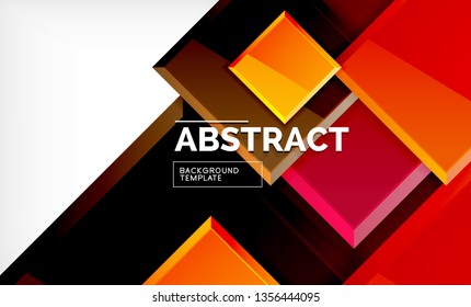 Square abstract background, glossy geometric design. Vector poster design