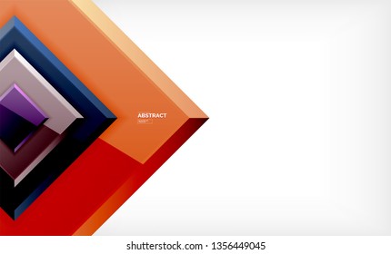 Square abstract background, glossy geometric design. Vector poster design