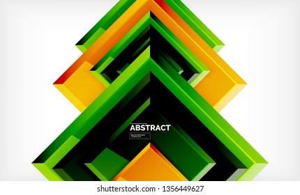 Square abstract background, glossy geometric design. Vector poster design