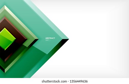 Square abstract background, glossy geometric design. Vector poster design