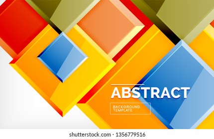 Square abstract background, glossy geometric design. Vector poster design