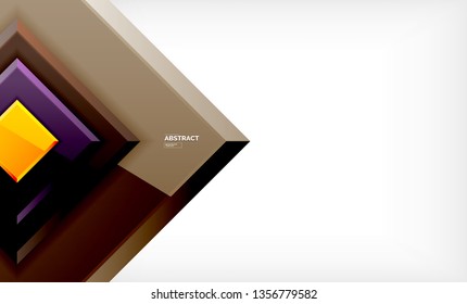 Square abstract background, glossy geometric design. Vector poster design