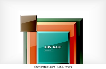 Square abstract background, glossy geometric design. Vector poster design