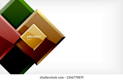 Square abstrakter Hintergrund, glänzendes geometrisches Design. Vektorplakatdesign